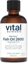 Vital Nutrients - Ultra Pure Fish Oil 2600 (Φαρμακευτική Βαθμός) - Hi-Potency Υγρό ιχθυέλαιο βαθιάς θάλασσας, Καρδιαγγειακή Υποστήριξη, Φυσικό άρωμα λεμονιού - 8 fl Oz ανά φιάλη