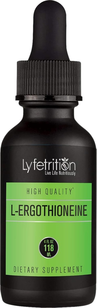 Lyfetrition L-Ergothioneine Liquid Supplement 540 mg, 4 Oz Liquid,220 Servisler, ABD'de Made,Quick Abors,Kalite Potent Malzemeler,Third-Party Tested,Non-GMO,GMP sertifikalı,Cruelty-Free Products