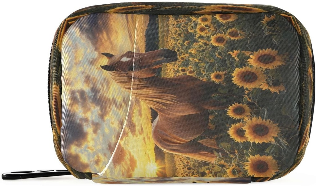 At Sunflowers Travel Pill Organizer Bag, Haftalık Günlük Pill Case Bag Portulü Pill Box for Vitamin Supplement Medicine