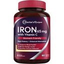 Doktor'un Demir Tartları C vitamini ile 65 mg - Maximized Abxia, Stomach Friendly & High Potency Iron Pills for Red Blood Cells Formation & Immunity Health - Vegan Non-GMO 60 Iron Tabletler