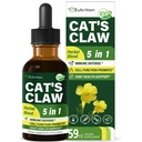 Cat's Claw herb (Uña de Gato) Immune Support Liquid Drops, 5-in-1 Herbal Supplement with Echinacea & Elderberry Extract, Alkol Free Tincture for Immunity Boost, Joint & Bone Health. 2 ozz
