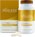 AGELESSTM: UltraMAX GoldTM Capsules, HGH Kadınlar için Anti-Aging Supplement, Slows Cellular Aging, Supports Immune Health, Smoother Skin Tone ve Restorative Sleep, Kilo Management, 90 Capsules