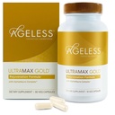 AGELESSTM: UltraMAX GoldTM Capsules, HGH Kadınlar için Anti-Aging Supplement, Slows Cellular Aging, Supports Immune Health, Smoother Skin Tone ve Restorative Sleep, Kilo Management, 90 Capsules