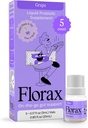 Florax - Sıvı Probiyotik - Kadınlar, Erkekler ve Çocuklar için Destek - Vegan, Gluten Free, Lactose Free, Soy Free ve Preservative Free - Grape Flavor - 5 Vials