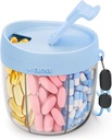 Sevimli Pill, 7 Büyük Karşılamalarla Devral Pill Şişe Easy Use, Anti-Mix Pill Organizer, Seyahat için Anti-Mix Pill Konteyner, Blue
