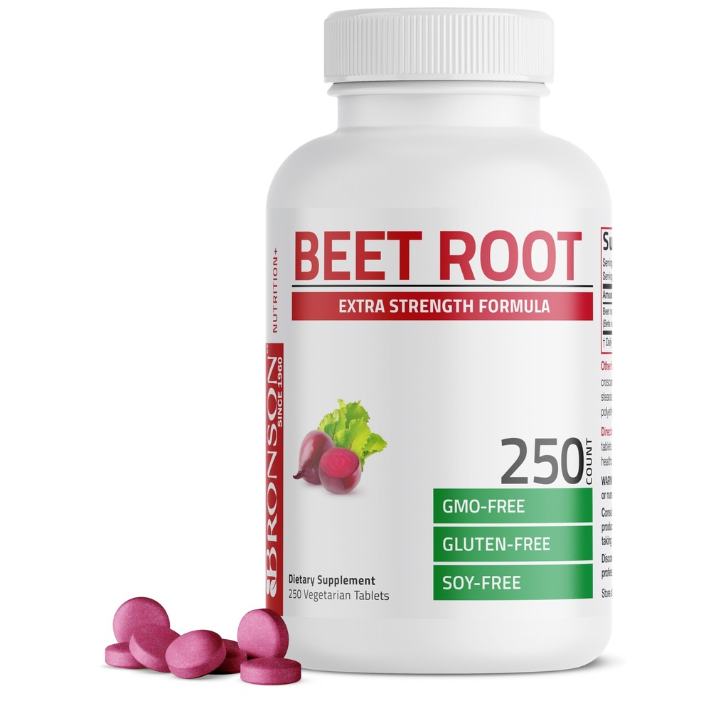 Bronson Beet Root Extra Strength, Μη ΓΤΟ, 250 χορτοφαγικά δισκία
