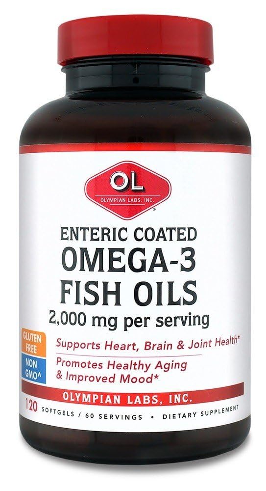 Olympian Labs Omega 3 Fish Oils, hizmet başına 2000 mg / 60 hizmet, 120 Softgels