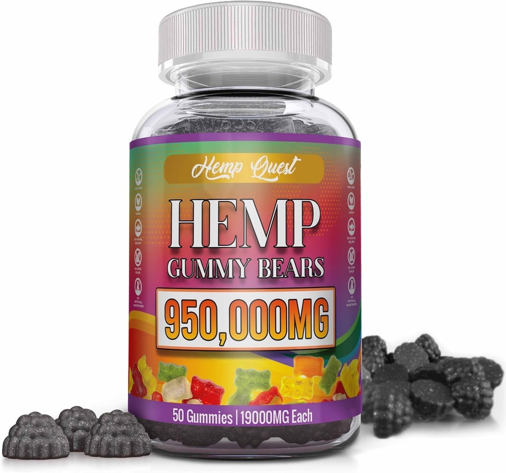 Natural Hemp Gummies High Potency Pure Organic Hemp Oil Supplement - Natural Edibles Gummies Gomitas Vegan Advanced