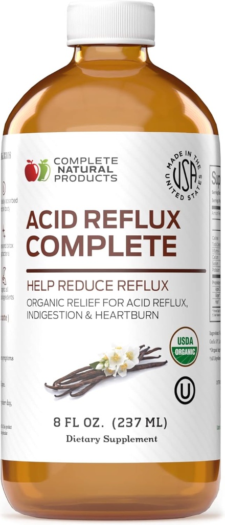 Asit Reflux 8oz - Doğal Organik Sıvı Kalpburnu, GERD ve Amish Reflux Relief Remedy & Medicine