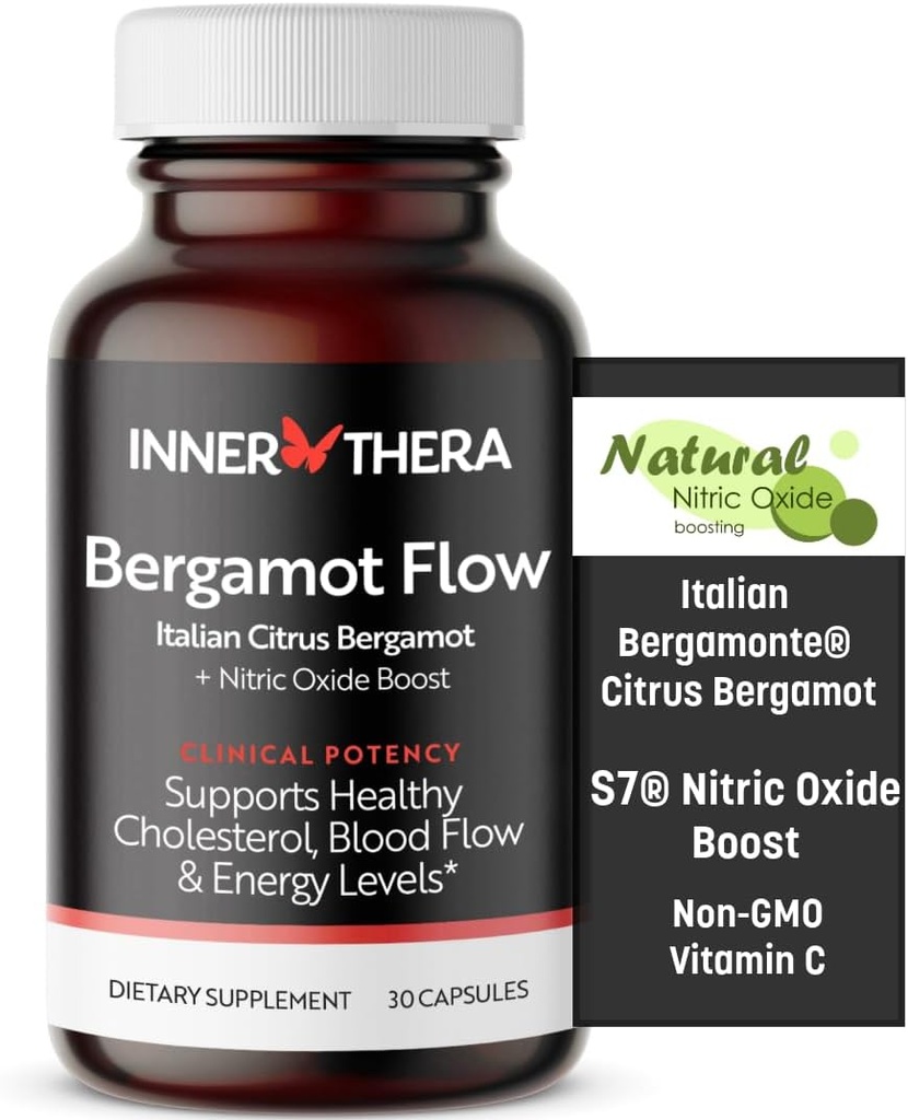 Bergamot Flow Italian Citrus Bergamot + S7 Nitric Oksit, Bergamot Supplement for High Cholesterol - Blood Flow, Circulation & Energy Levels - Patentli İtalyan Bergamonte Ekstraksiyonu ile Yapıldı