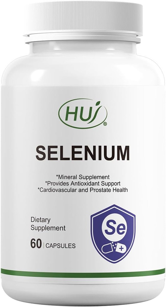 HUJ Selenium Supplement, 60 Capsules, Antioxy Support, Mineral Supplement