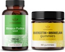 HERBAMAMA Mimosa Pudica και Quercetin Kit - Συσκευασία 1000 mg Mimosa Pudica Κάψουλες & 800 mg Quercetin και Bromelain Gummies - Vegan, Non-GMO, Sugar & Alcohol- Free - 2 Pack
