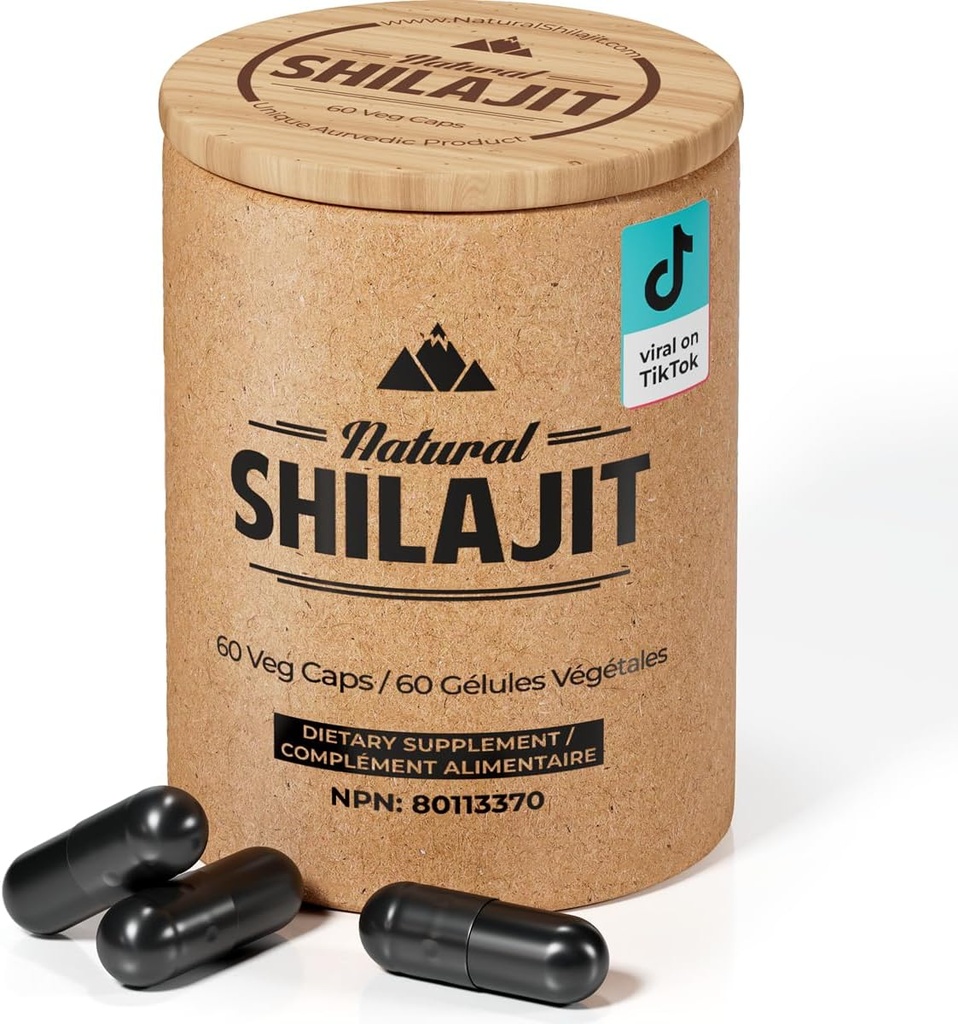 NATURAL SHILAJIT Κάψουλες (2 Μήνες Προμήθεια) - 60 Count - Shilajit για άνδρες & γυναίκες με Fulvic Οξέα & Ίχνη Ορυκτά, Φυτικά συστατικά για την Ενέργεια, Ανοσολογική Υποστήριξη & Ζωτικότητα
