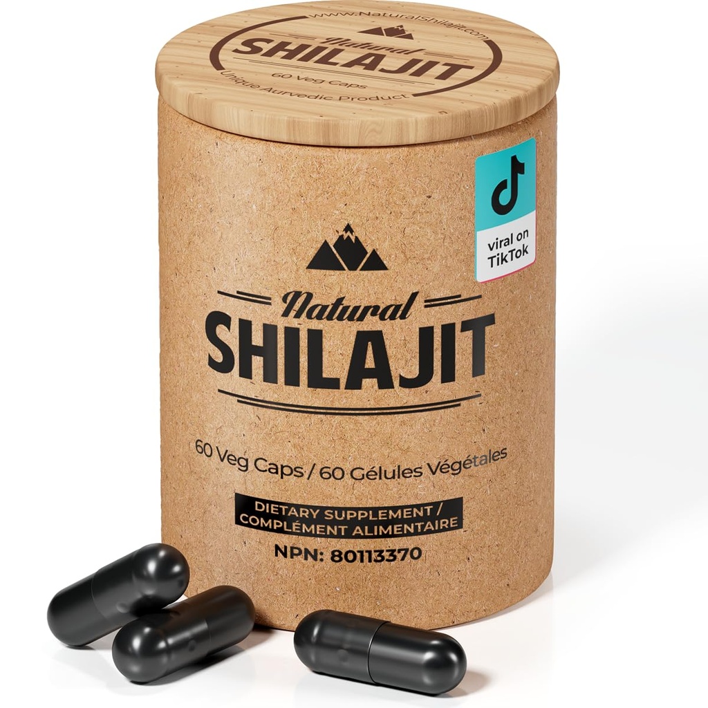 NATURAL SHILAJIT Capsules (2 Ay Supply) - 60 Kont - Fulvic Acid & Trace Minerals, Plant Based Nutrients for Energy, Immune Support & Vitality