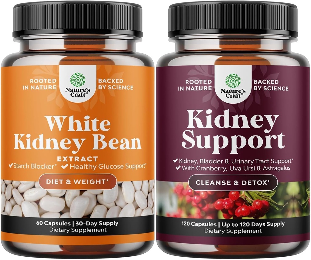 Doğal Beyaz Kidney Bean Ekstraksiyonu - Erkekler ve Kadınlar ve Kidney için Reçeteli Sağlık Diyetsel Fiber ve İşout Supplement for Men and Women and Kidney Support Cranberry Supplement for Bladder Health