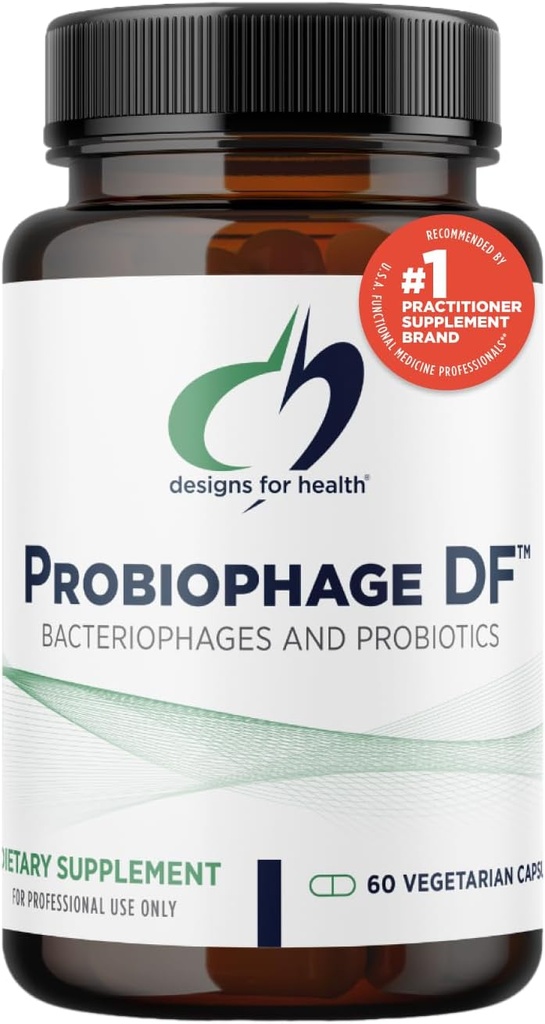Sağlık Probiophage DF için tasarımlar - Bacteriophage Prebiyotik + Probiyotik Supplement - Probiyotikler for Digestion + Immune Support - Süt Free Pre and Protics in Halfed Release Capsules (60 Count)