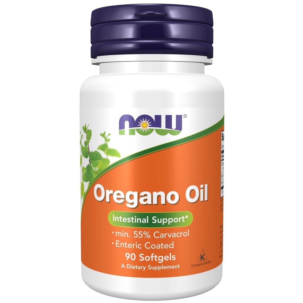 NOW Foods Supplements, Oregano Oil with Ginger and Fennel Oil, Enteric Coated, 90 Softgels
