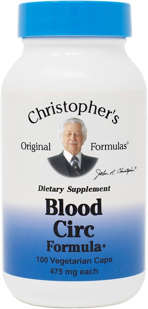 Dr. Christopher's Original Formulas Blood Circulation Formula Capsules, 475 mg, 100 Count