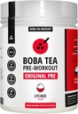 Boba Tea Pre-Workout Toz | Lychee Flavor | 125-250 mg Caffeine | L-Citrulline, Beta Alanine, Alpha-GPC | Gerçek Malzemeler | Premium Pre Workout Toz for Men and Women | 20-40