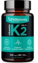 Phi Naturals Vitamin K2 Mk7 100 mcg Vegan 60 Capsules Bone Health Heart Cardiovascular Arteries - VIT k-2 MK-7 100mcg Supplement from Natto