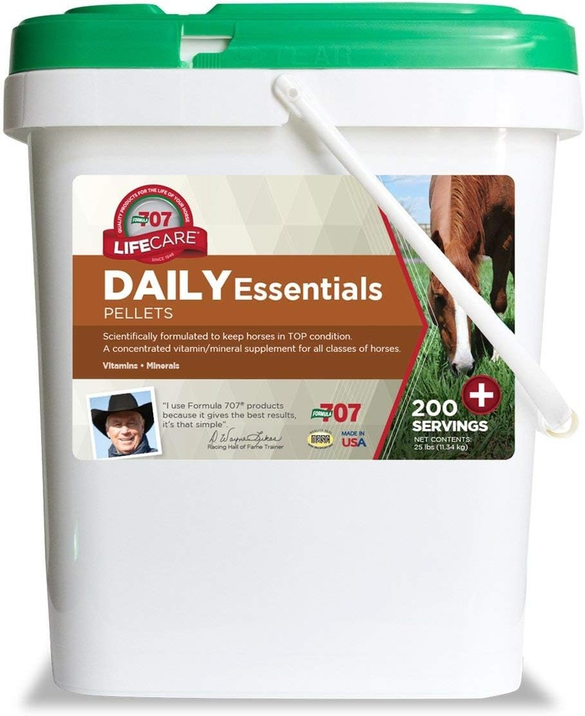 Formula 707 Daily Essentials Equine Supplement, 25lbhopper - Atlar'da Üstün Sağlık ve Durum için Tam Vitaminler ve Mineraller