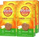 Metamucil, Fiber İnces, Daily Psyllium Husk Fiber Supplement, Supports Digestive Health and Satisfies Hunger, Apple Crisp Flavor, 48 Toplam Hizmetler (4 Paketler 12)