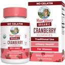 MaryRuth Organics Organic Cranberry Gummies - 500 mg Supplement | Urinary Tract Health for Women | with D Mannose | Geleneksel Kullanım | USDA Organic | Vegan | GMO | 30 Hizmet