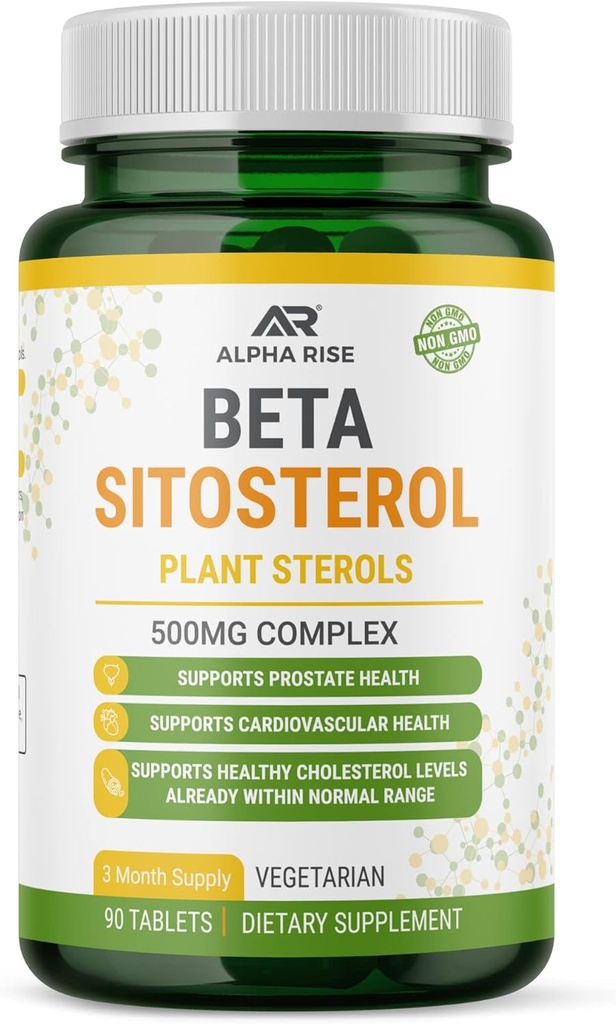 Beta Sitosterol - 500 mg Tablet - Non-GMO - Destek Prostate ve Sağlıklı Cholesterol Seviyeleri - Phytosterols Kompleks - Doğal Plant Sterols ve Stanols