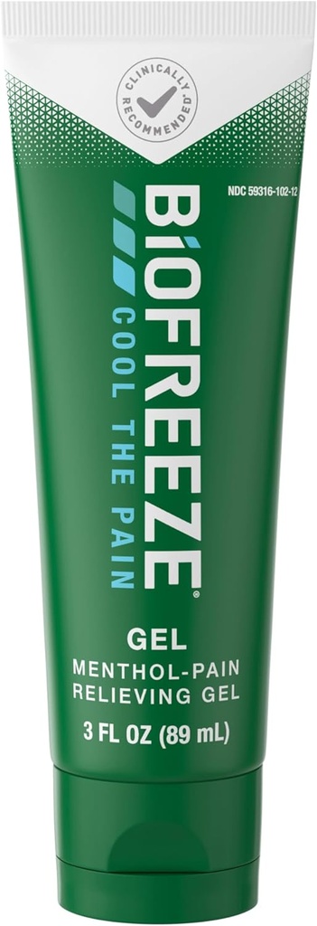 Biofreeze Pain Relief Gel, Arthritis Pain Reliver, Diz & Lower Back Pain Relief, Sore Muscle Relief,Boy Pain Relief, Pharmacist Önerilen, FSA Eable, 3 FL OZ Bioze Menthol Gel Gel Gel