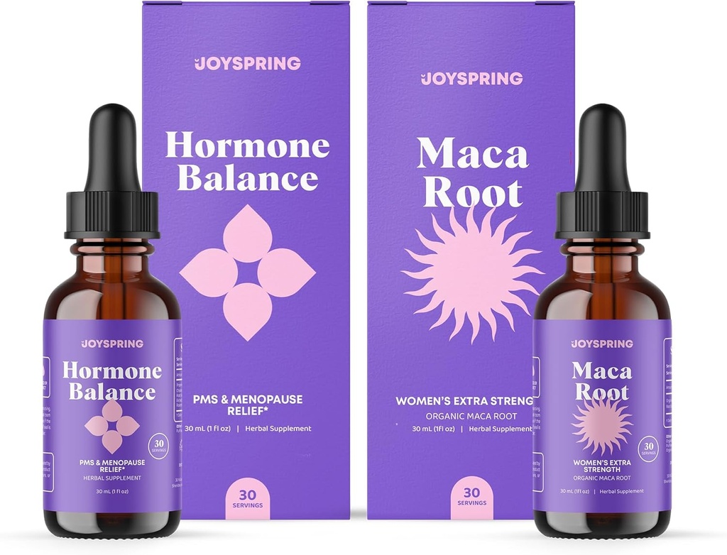 JoySpring Maca Root Liquid Drops with Organic Maca Root Toz ve Hormonal Balance for Women Natural Mood Support Supplement