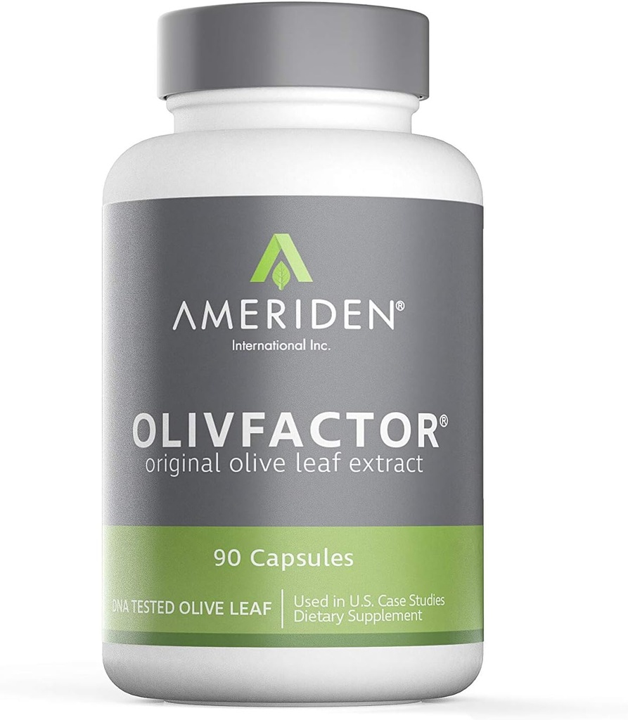 OLIVFACTOR- Original Olive Leaf Extract-DNA Tested Potent% 20 Standardized Active Ol Europein 90 Vcaps 525 mgs