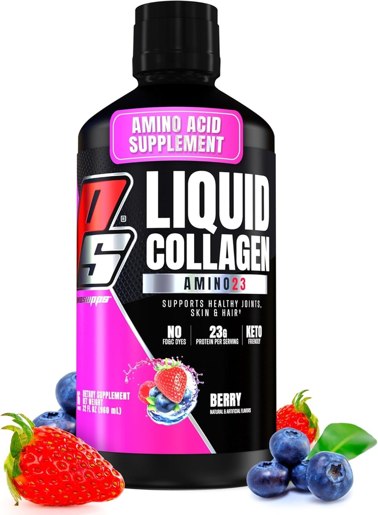 PROSUPPS Dee23 Sıvı Kolajn Shots, Berry - Collagen Peptide Post Workout Supplement Supports Sağlıklı Ağlama, Ortaklar, Skin & Saç - Gluten-Free & Zero Sugar - 16 Hizmetler