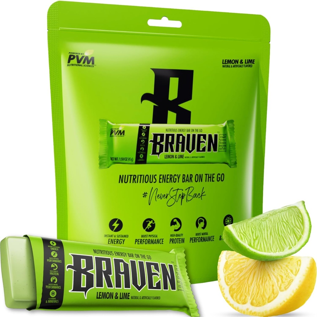 Cesur Bar Lemon Lime Energy Bars (1.59 oz, 10 Paket) – 5g proteinli Enerji Chews – Koşu, Yürüyüş ve Spor için Enerji Atıştırıcıları – Sustained Energy Boost