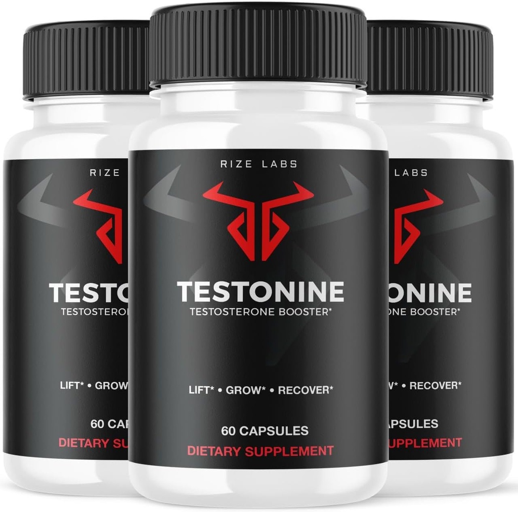rize labs (3 Pack) Αρσενικό συμπλήρωμα τεστονίνης, κάψουλες τεστονίνης για άνδρες, Φόρμουλα μέγιστης αντοχής τεστονίνης, τεστονίνη All-Φυσικό χάπι για μυϊκή δύναμη, σχόλια τεστονίνης (180 κάψουλες)