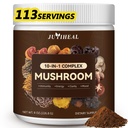 10in-1 Mushroom Toz, Mushroom Kompleksi - Lions Mane, Reishi, Shiitake, Chaga, Türkiye Tail, Cordyceps, Maitake & More, Mushroom Supplement Toz for Energy, Memory, Focus & Immune Support 8oz