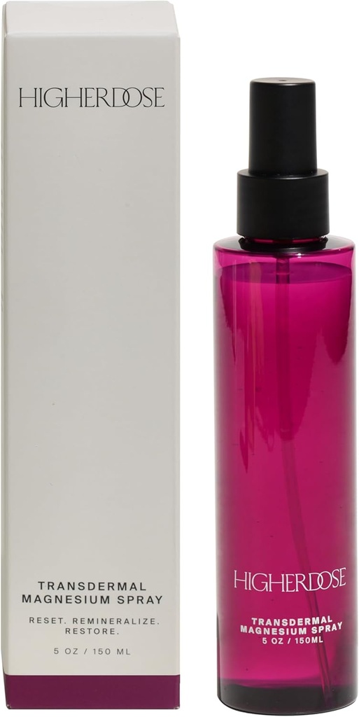 HighDOSE Transdermal Magnezyum yapıştırıcısı - Kas Kurtarma için Su ve Deniz Salt Vücut Kaplaması, Mood Support & Hormon Dengesi - Rahat ve Absorb Electrolytes (5 Fl Oz) (Pazarlama May Vary)