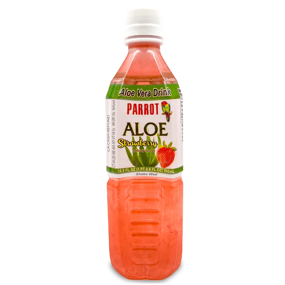 Parrot Brand Aloe Strawberry 16.9 fl.oz.(Paket 10)