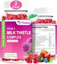 Milk Thistle Gummies, 10 in 1 Herbal Formula for Liver Cleanse Detox Repair with Dandelion Root, Turmeric, Artichoke Optimal Liver Function and Digestive Health Karma Berry Flavor