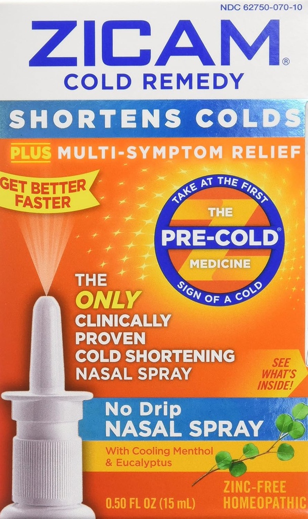 Zicam Cold Remedy No Drip Nasal Spray, 0,5 oz., 2 Paket