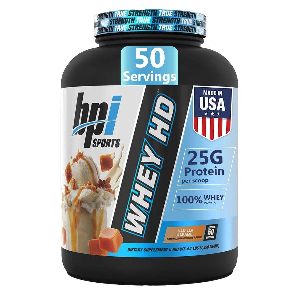 BPI Sports Whey HD Ultra Premium Protein Toz Isolate | İşout Whey Protein Tozları Için Erkekler ve Kadınlar için | Süt Proteinleri | Chocolate Cookie / Vanilla Caramel, 4.07 Pound