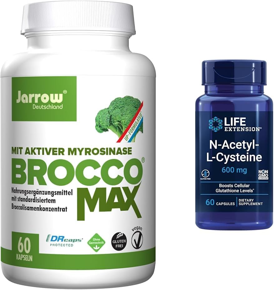 Jarrow BMax Sulforaphane Jeneratör ve Hayat N-Acetyl-L-Cysteine Immune & Respiratory Support Sche, 60 Her Şey
