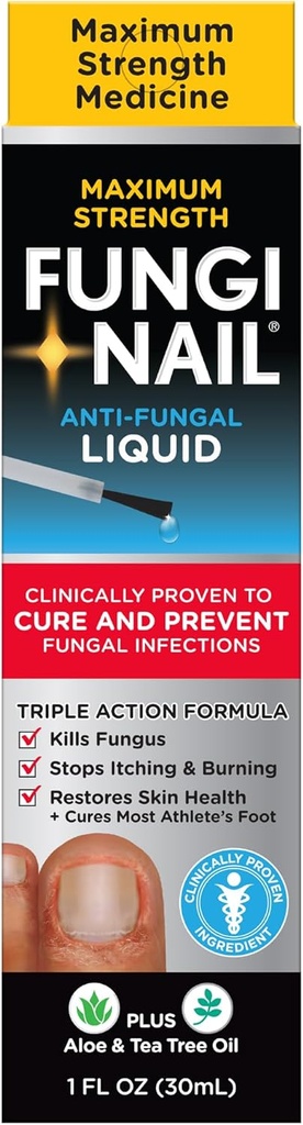 Fungi-Nail Anti-Fungal Liquid Solution, σκοτώνει Fungus που μπορεί να οδηγήσει σε Nail & Athlete's Foot με Tolnaftate & κλινικά αποδεικνύεται να θεραπεύσει και να αποτρέψει μυκητιασικές λοιμώξεις 1 Fl Oz (πακέτο του 1)