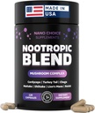 Nano Choice Nootropic Mix - Mushroom Kompleksi Beyin, Focus, Verimlilik ve Immune Support | Non-GMO, Vegan, ABD'de Yapıldı | 120 Capsules