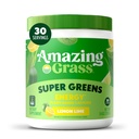 Amazing Grass Greens Blend Energy: Smoothie Mix, Super Greens Powder & Plant Based Caffeine with Matcha Green Tea & Beet Root Powder, Lemon Lime, 30 Σερβιέτες (Packaging May Vary)