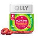 OLLY Metabolism Gummy Ring, Apple Cider Vinegar, Vitamin B12, Kromium, Enerji ve Digestive Health, Chewable Supplement, Apple Flavor - 30 Count Count Count