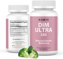 MLAB36 DIM Ultra 350 mg with Broccoli Extract & Bioperine - Estrogen Metabolism Support & Hormon Balance için Erkekler ve Kadınlar için DIM Supplement - Non-GMO & Gluten Free 60 Vegan Capsules - ABD'de Made in USA