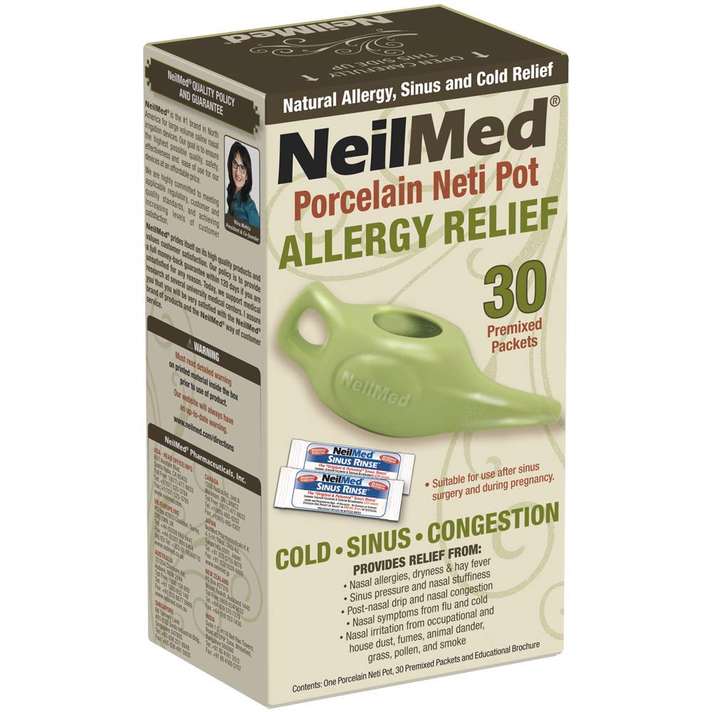 NeilMed Classic Poren Neti Pot Green ile 30 Değerli Packets