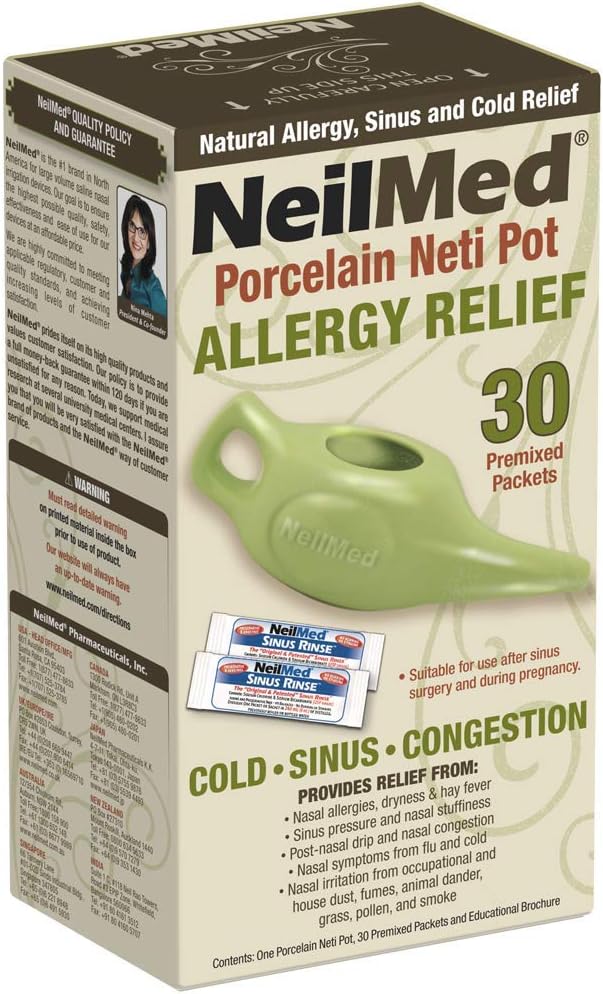 NeilMed Classic Poren Neti Pot Green ile 30 Değerli Packets