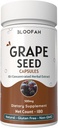 Grape Seed Capsules 500 mg | Vitis vinifera Mekanik 10:1 Ekstra Toz | Doğal Herbal Supplement, Non-GMO, Gluten-Free Formula (180)