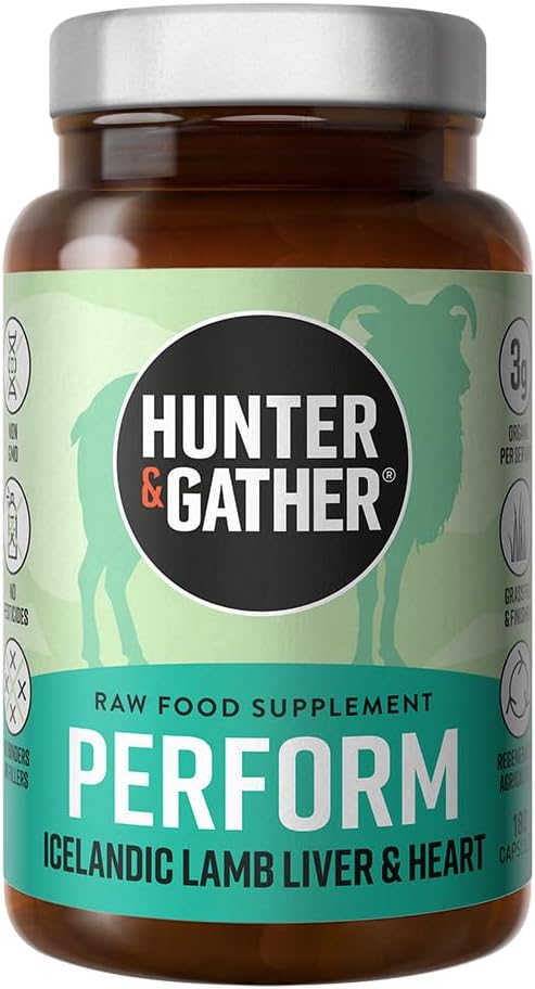 Hunter & Gather Nose to Tail 180 Perform Capsules | Wild, Grass Fed İzlandalı Lamb Ancestral Inspired | No GMO Feeds, Antibiyotiks Or Hormons